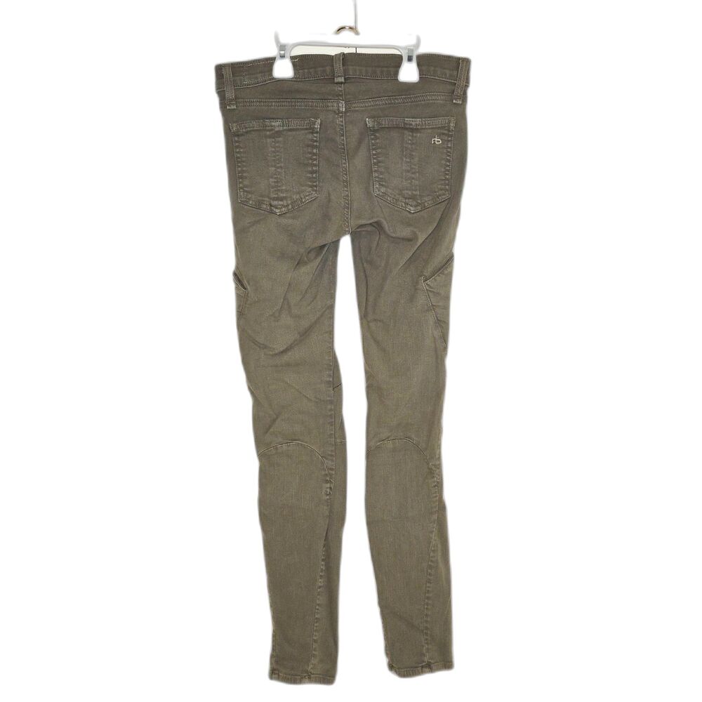 Rag & Bone/JEAN Skinny Cargo Moto Jeans | Women's Size 25 | Army Green - Picture 2 of 9